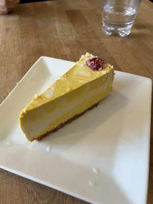 Orange turmeric cheesecake   at Pulp + Sprout Juice Bar and Vegan Cafe in Asheville