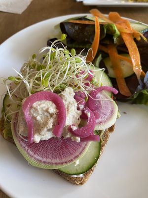 Avo Toasty  at Pulp + Sprout Juice Bar and Vegan Cafe in Asheville