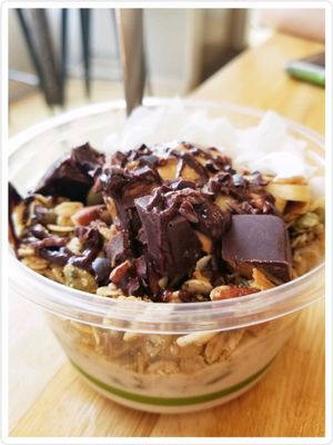 Maca Peanut Butter Cup Bowl at Pulp + Sprout Juice Bar and Vegan Cafe in Asheville