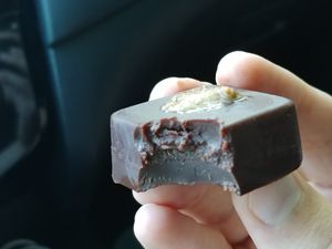 Chocolate bite 🍫: Really good, very rich and chocolatey, a bit bitter at Pulp + Sprout Juice Bar and Vegan Cafe in Asheville