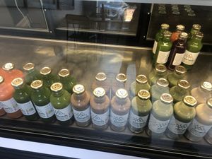 Fresh juices  at Pulp + Sprout Juice Bar and Vegan Cafe in Asheville