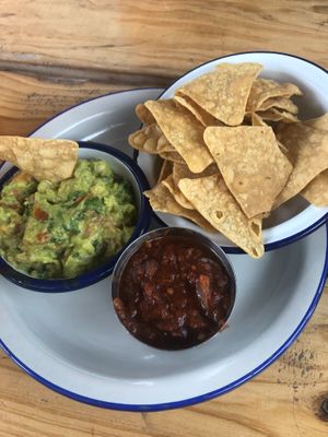Salsa and guacamole  at La Tortilleria in Kensington