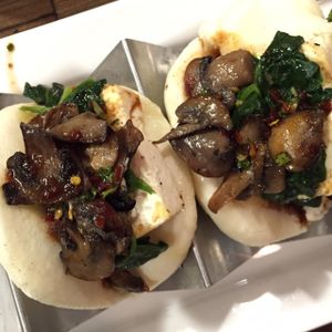 Bao Wow. tofu, mushroom, spinach Bao.  at VegeNation in Las Vegas