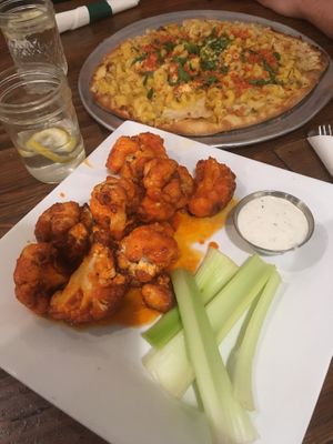Buffalo Cauliflower with Mac & Cheese Pizza (my GO-TO ORDER!!!  highly recommend!!!!) at VegeNation in Las Vegas