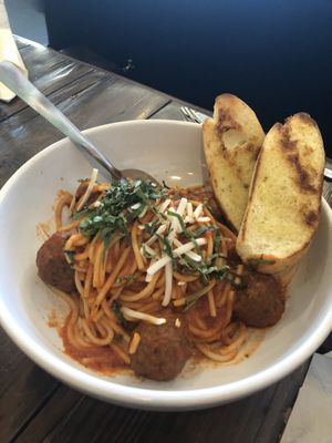 Vegan spaghetti and meatballs  at VegeNation in Las Vegas