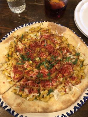Mac and cheese pizza, with Doritos  at VegeNation in Las Vegas