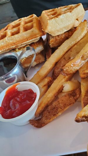 Chicken and waffles at VegeNation in Las Vegas