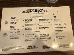 Menu  at VegeNation in Las Vegas