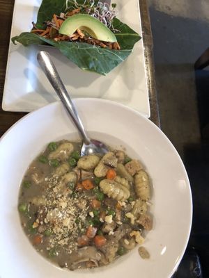 Pot pie gnocchi and the raw tacos!  at VegeNation in Las Vegas
