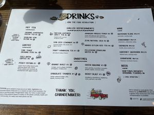 Drink menu  at VegeNation in Las Vegas
