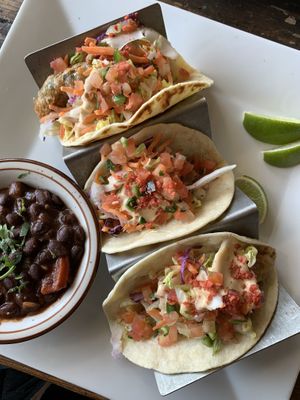 Fried avocado tacos  at VegeNation in Las Vegas