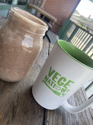 Peanut butter smoothie, green tea   at VegeNation in Las Vegas