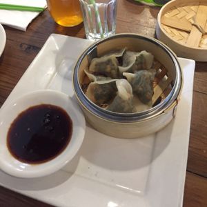 shiitake and spinach dumplings  at VegeNation in Las Vegas