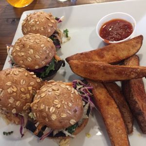 downtown Tony sliders, they gave us an extra one since we split it! at VegeNation in Las Vegas