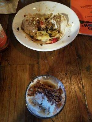 tiramisu and ice cream sundae  at VegeNation in Las Vegas