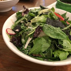 The Torre Washington - a bowl of spinach and mixed greens on top of beans and rice. Really good when you get to the bottom. at VegeNation in Las Vegas