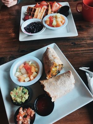 Badass vegan burrito and waffle at VegeNation in Las Vegas