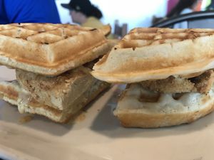 Chick’n and waffles at VegeNation in Las Vegas