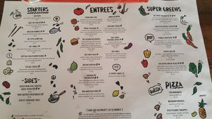 menu at VegeNation in Las Vegas