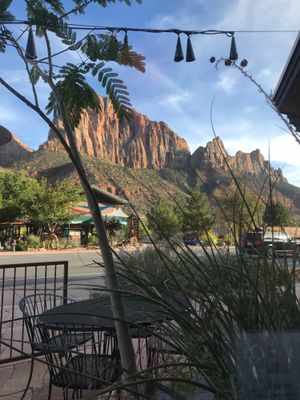 view from inside, looking out the window. at VegeNation in Las Vegas