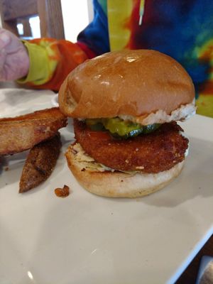 Spicy Chicken Burger at VegeNation in Las Vegas