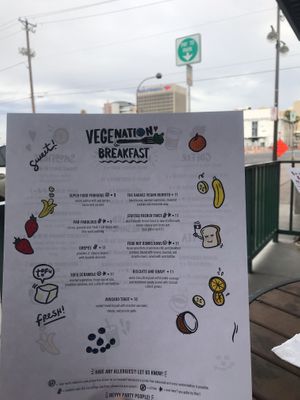 menu at VegeNation in Las Vegas