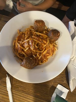 Kids spaghetti and meatball  at VegeNation in Las Vegas