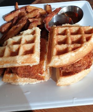 Chicken and waffles at VegeNation in Las Vegas