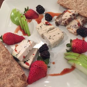 Cheese and fruit plate from dessert menu at VegeNation in Las Vegas