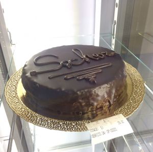 Cake in a case at Olive Dolci - Via Emanuele Filiberto in Rome