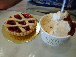Ice cream + crostatta  at Olive Dolci - Via Emanuele Filiberto in Rome