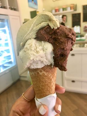 Pistachio, vanilla and chilli choclate at Olive Dolci - Via Emanuele Filiberto in Rome