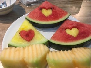 Cute fruit ideas!  at Baiyoke Sky Hotel Fruit Buffet in Bangkok