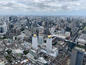 Observation view at Baiyoke Sky Hotel Fruit Buffet in Bangkok