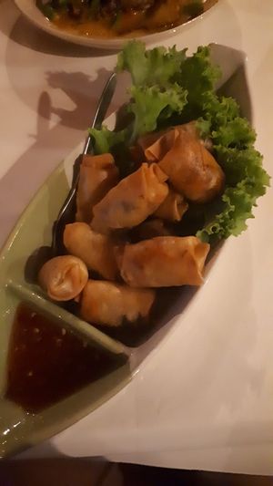 Spring rolls at Babaloo Restaurant and Uma's Kitchen in Koh Tao