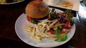 Vegan burger at I Love Salad in Koh Tao