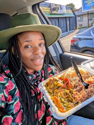 Me enjoying my food at Tashes Ankh in Randallstown