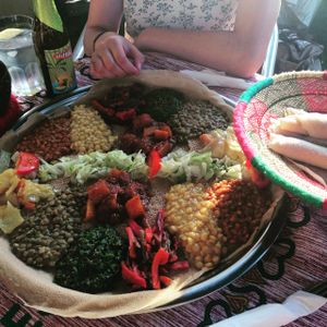 Amazing vegan Ethiopian food! at Addis Ababa in Amsterdam