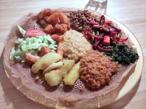 Vegan dish at Addis Ababa in Amsterdam