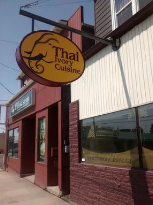 Sign at Thai Ivory Cuisine in Bedford