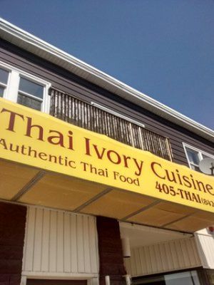 Sign at Thai Ivory Cuisine in Bedford