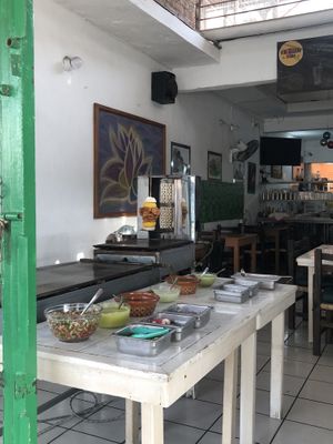 Taco bar is new since I was here last year. AMAZING addition!   at Mary Restaurant Vegetariano in Puerto Vallarta