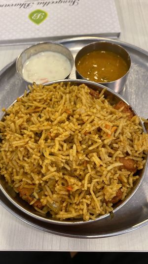Chicken biriyani at Sangeetha Bhavan in Central Singapore