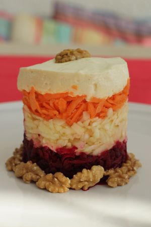 Salad tower at VeganCat in Berlin