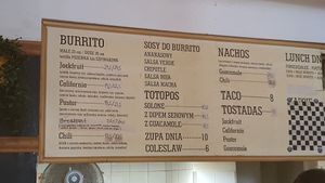 Menu. Has no English one at Momencik in Warsaw