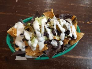 Cold nachos in winter at Momencik in Warsaw
