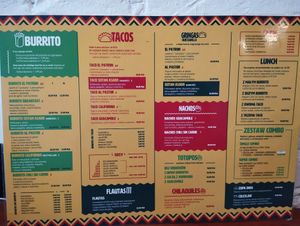 Menu in Polish at Momencik in Warsaw