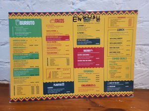 Menu at Momencik in Warsaw