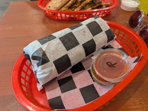 Burrito full of protein at Momencik in Warsaw