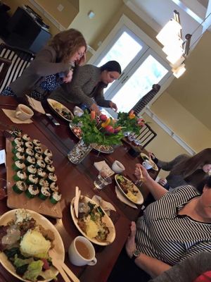 There were so many different flavors provided by Nourrie at this birthday party! at Nourrie Cuisine in Ellicott City